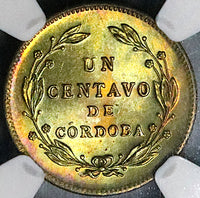 1943 NGC MS 66 Nicaragua 1 Centavo Volcanoes Liberty Cap Coin (24041902C)