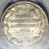 1906 PCGS MS 65 Norway 2 Kroner Independence Gem Mint State Silver Coin (25022704C)