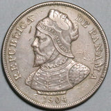 1904 Panama 50 Centesimos XF 25g 90% Silver Coin (24060805R)