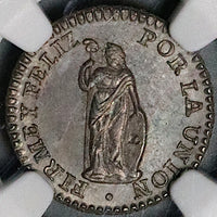 1828 NGC MS 62 Peru Cuzco 1/2 Real Standing Liberty Silver Coin POP 2/0 (25012404C)