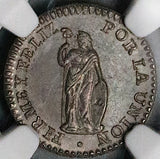 1828 NGC MS 62 Peru Cuzco 1/2 Real Standing Liberty Silver Coin POP 2/0 (25012404C)