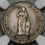 1830/28 NGC XF 40 Peru Cuzco 1/2 Real Standing Liberty Silver Coin POP 1/0 (23092502C)