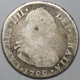 1799 LIMAE IJ Peru 2 Reales Charles IV Spain Colonial Coin (24090604R)