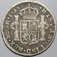 1799 LIMAE IJ Peru 2 Reales Charles IV Spain Colonial Coin (24090604R)