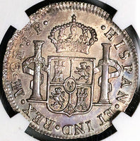 1820 NGC AU Peru 2 Reales Ferdinand VII Lima Pillars Silver Coin (24062002C)