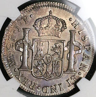 1820 NGC AU Peru 2 Reales Ferdinand VII Lima Pillars Silver Coin (24062002C)