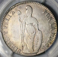 1844 PCGS VF Peru 4 Reales Pasco Mint Rare Standing Liberty Silver Coin (25012403C)