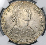 1811 NGC AU 53 Peru 8 Reales Lima Imagined Bust Ferdinand VII Silver Coin (23062702D)