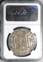 1816 NGC AU 50 Peru 8 Reales Ferdinand VII Lima Pillars Silver Coin (24122201C)