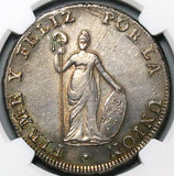 1827 NGC AU Peru 8 Reales Lima Mint Standing Liberty Silver Coin (24072301D)