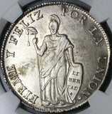 1831-C NGC AU 58 Peru Cuzco 8 Reales Standing Liberty Silver Coin (23060602C)