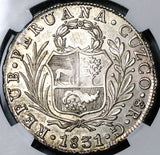 1831-C NGC AU 58 Peru Cuzco 8 Reales Standing Liberty Silver Coin (23060602C)