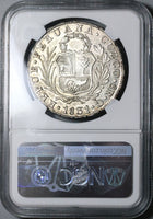 1831-C NGC AU 58 Peru Cuzco 8 Reales Standing Liberty Silver Coin (23060602C)