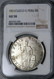 1831-C NGC AU 58 Peru Cuzco 8 Reales Standing Liberty Silver Coin (23060602C)