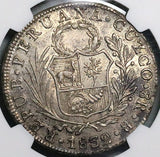 1832-C NGC AU 55 Peru Cuzco 8 Reales Standing Liberty Silver Coin (20040703D)