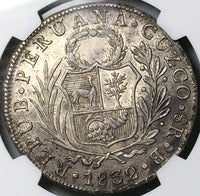 1832-C NGC AU 55 Peru Cuzco 8 Reales Standing Liberty Silver Coin (20040703D)