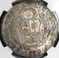 1832-C NGC AU 55 Peru Cuzco 8 Reales Standing Liberty Silver Coin (20040703D)