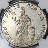 1834 NGC UNC Peru 8 Reales Cuzco-BoAr Rare Standing Liberty Silver Coin (24052103C)