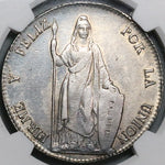 1845 NGC XF 45 Peru LIMA 8 Reales Standing Liberty Silver Coin (23060603C)