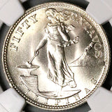 1945-S NGC MS 65 Philippines Silver 50 Centavos GEM WWII USA Coin (24053103C)