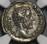 161 NGC XF Antoninus Pius Roman Empire Denarius Consecratio Eagle Marcus Aurelius (24061701D)