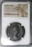 181 NGC Ch F Commodus Liberalitas Largesse Scene AE Sestertius Roman Empire Coin (25010802C)