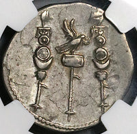 82 NGC XF Domitian Cistophorus Ephesus Roman Empire Aquila Standards (24052701C)