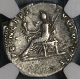 79 NGC VF Domitian Roman Empire Denarius Caesar Vesta Vesuvius Pompeii (23080801C)