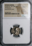 138 Ch F Faustina Sr Roman Empire Posthumous Denarius Veiled Fortuna Aeternitas (24032201C)