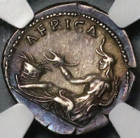 128 NGC XF Star Fine Style 5/5 Hadrian Roman Empire Denarius Africa Visit Commemorative (23112001D)