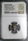 128 NGC XF Star Fine Style 5/5 Hadrian Roman Empire Denarius Africa Visit Commemorative (23112001D)