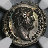 134 NGC AU Hadrian Roman Empire Denarius FIne Style 5/5 Italia Italy Travel Series Pedigree (24080202C)