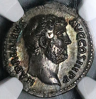 134 NGC AU Hadrian Roman Empire Denarius FIne Style 5/5 Italia Italy Travel Series Pedigree (24080202C)