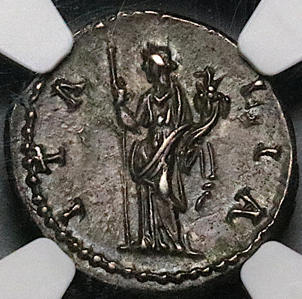 134 NGC AU Hadrian Roman Empire Denarius FIne Style 5/5 Italia Italy Travel Series Pedigree (24080202C)