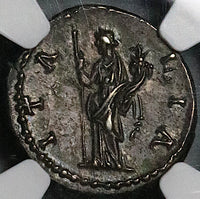 134 NGC AU Hadrian Roman Empire Denarius FIne Style 5/5 Italia Italy Travel Series Pedigree (24080202C)