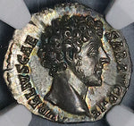 145 NGC Ch AU Star 5/5 Marcus Aurelius Caesar Roman Empire Denarius Spes (23120201C)