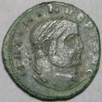 308 Maximinus II Follis Augustus Roman Empire Jupiter Thunderbolt XF (24121509R)