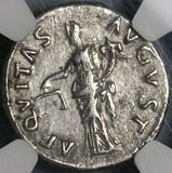 97 NGC Ch VF Nerva Roman Empire Denarius Aequitas Trajan Father (24111301D)