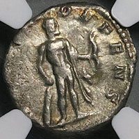 197 NGC Ch F Septimius Severus Roman Empire Denarius Nude Hercules Lion Skin Club (25011501C)