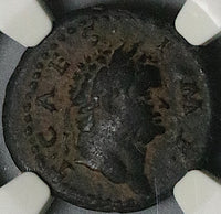 71 NGC VF Star Titus AE Semis Roman Empire Winged Caduceus Rome Mint (24122901C)