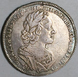 1723 Russia Peter I Rouble VF Scarce Seaman Bust Czar Silver Coin (23082401R)