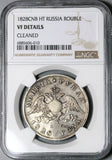 1828 NGC VF Russia Rouble Wings Down Silver Nicholas I Czar Silver Coin (24062201C)