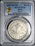 1829 PCGS XF 40 Russia Rouble Wings Down Silver Nicholas I Czar Coin (25010202C)