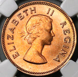 1954 NGC MS 64 South Africa 1/2 Penny Elizabeth II 101k Key RED Coin (24082602C)