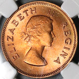 1954 NGC MS 64 South Africa 1/2 Penny Elizabeth II 101k Key RED Coin (24082602C)