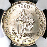 1960 NGC PF 67 South Africa Proof 1 Shilling  3k Silver Coin (23061702C)