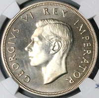 1947 NGC PF 64 South Africa 5 Shillings George VI Proof Springbok Silver Coin (23062802C)