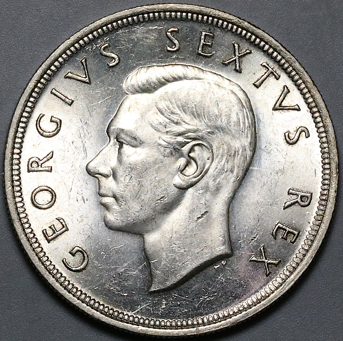 1949 South Africa 5 Shillings BU George VI Crown Springbok Deer Coin ...