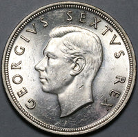 1949 South Africa 5 Shillings BU George VI Crown Springbok Deer Coin (24121105R)