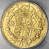 1776 ICG XF 40 Spain 1/2 Escudo Charles III Madrid Gold Colonial Coin (24072701D)